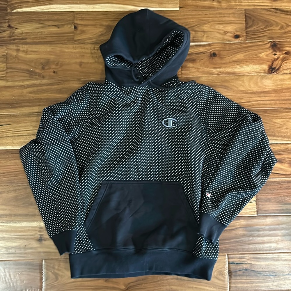 Champion heavyweight Men Women hoodie size Large L Lg black white